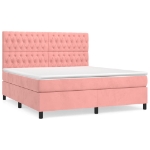 Giroletto a Molle con Materasso Rosa 180x200 cm in Velluto