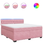 Giroletto a Molle con Materasso Rosa 180x200 cm in Velluto
