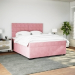 Giroletto a Molle con Materasso Rosa 180x200 cm in Velluto