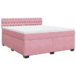Giroletto a Molle con Materasso Rosa 180x200 cm in Velluto