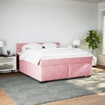 Giroletto a Molle con Materasso Rosa 180x200 cm in Velluto