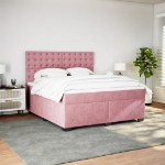 Giroletto a Molle con Materasso Rosa 180x200 cm in Velluto