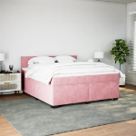 Giroletto a Molle con Materasso Rosa 180x200 cm in Velluto
