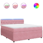 Giroletto a Molle con Materasso Rosa 180x200 cm in Velluto