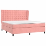 Giroletto a Molle con Materasso Rosa 180x200 cm in Velluto