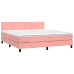 Giroletto a Molle con Materasso Rosa 180x200 cm in Velluto
