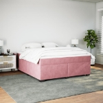 Giroletto a Molle con Materasso Rosa 180x200 cm in Velluto