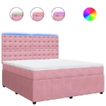 Giroletto a Molle con Materasso Rosa 180x200 cm in Velluto