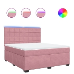 Giroletto a Molle con Materasso Rosa 180x200 cm in Velluto