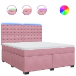 Giroletto a Molle con Materasso Rosa 180x200 cm in Velluto