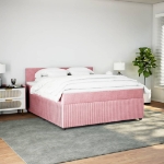 Giroletto a Molle con Materasso Rosa 180x200 cm in Velluto