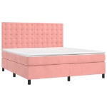 Giroletto a Molle con Materasso Rosa 180x200 cm in Velluto