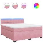 Giroletto a Molle con Materasso Rosa 180x200 cm in Velluto