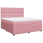 Giroletto a Molle con Materasso Rosa 180x200 cm in Velluto