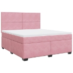 Giroletto a Molle con Materasso Rosa 180x200 cm in Velluto