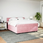 Giroletto a Molle con Materasso Rosa 180x200 cm in Velluto