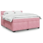 Giroletto a Molle con Materasso Rosa 180x200 cm in Velluto