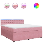 Giroletto a Molle con Materasso Rosa 180x200 cm in Velluto