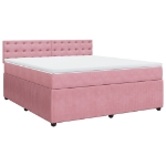 Giroletto a Molle con Materasso Rosa 180x200 cm in Velluto