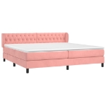Giroletto a Molle con Materasso Rosa 200x200 cm in Velluto