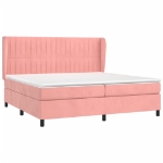 Giroletto a Molle con Materasso Rosa 200x200 cm in Velluto