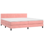Giroletto a Molle con Materasso Rosa 200x200 cm in Velluto