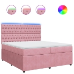 Giroletto a Molle con Materasso Rosa 200x200 cm in Velluto