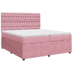 Giroletto a Molle con Materasso Rosa 200x200 cm in Velluto
