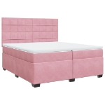 Giroletto a Molle con Materasso Rosa 200x200 cm in Velluto