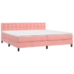 Giroletto a Molle con Materasso Rosa 200x200 cm in Velluto