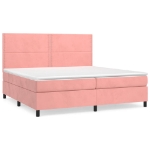 Giroletto a Molle con Materasso Rosa 200x200 cm in Velluto