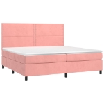Giroletto a Molle con Materasso Rosa 200x200 cm in Velluto