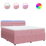 Giroletto a Molle con Materasso Rosa 200x200 cm in Velluto