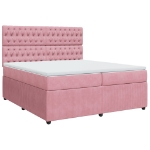 Giroletto a Molle con Materasso Rosa 200x200 cm in Velluto