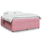 Giroletto a Molle con Materasso Rosa 200x200 cm in Velluto