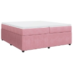 Giroletto a Molle con Materasso Rosa 200x200 cm in Velluto