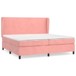 Giroletto a Molle con Materasso Rosa 200x200 cm in Velluto