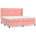 Giroletto a Molle con Materasso Rosa 200x200 cm in Velluto