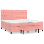 Giroletto a Molle con Materasso Rosa 200x200 cm in Velluto