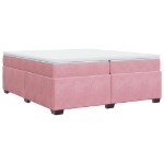 Giroletto a Molle con Materasso Rosa 200x200 cm in Velluto