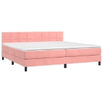 Giroletto a Molle con Materasso Rosa 200x200 cm in Velluto