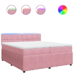 Giroletto a Molle con Materasso Rosa 200x200 cm in Velluto