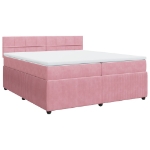 Giroletto a Molle con Materasso Rosa 200x200 cm in Velluto