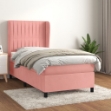 Giroletto a Molle con Materasso Rosa 80x200 cm in Velluto