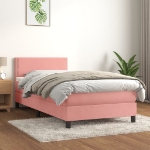 Giroletto a Molle con Materasso Rosa 80x200 cm in Velluto