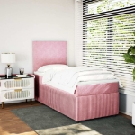 Giroletto a Molle con Materasso Rosa 80x200 cm in Velluto