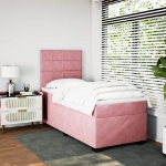 Giroletto a Molle con Materasso Rosa 80x200 cm in Velluto