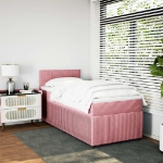 Giroletto a Molle con Materasso Rosa 80x200 cm in Velluto