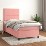 Giroletto a Molle con Materasso Rosa 80x200 cm in Velluto