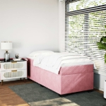 Giroletto a Molle con Materasso Rosa 80x200 cm in Velluto